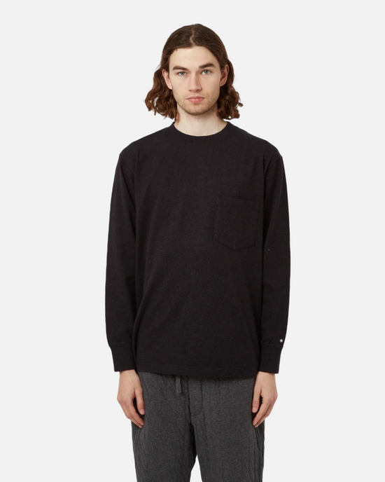 Recycled Cotton Heavy Long Sleeve Shirt - Black