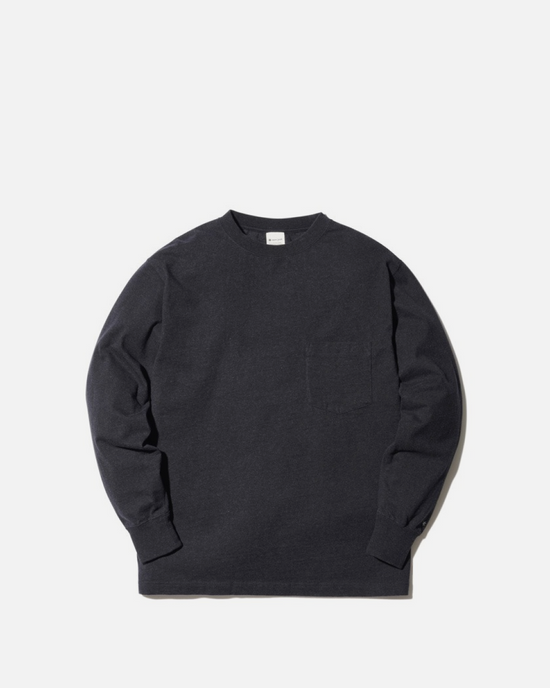 Recycled Cotton Heavy Long Sleeve Shirt - Black