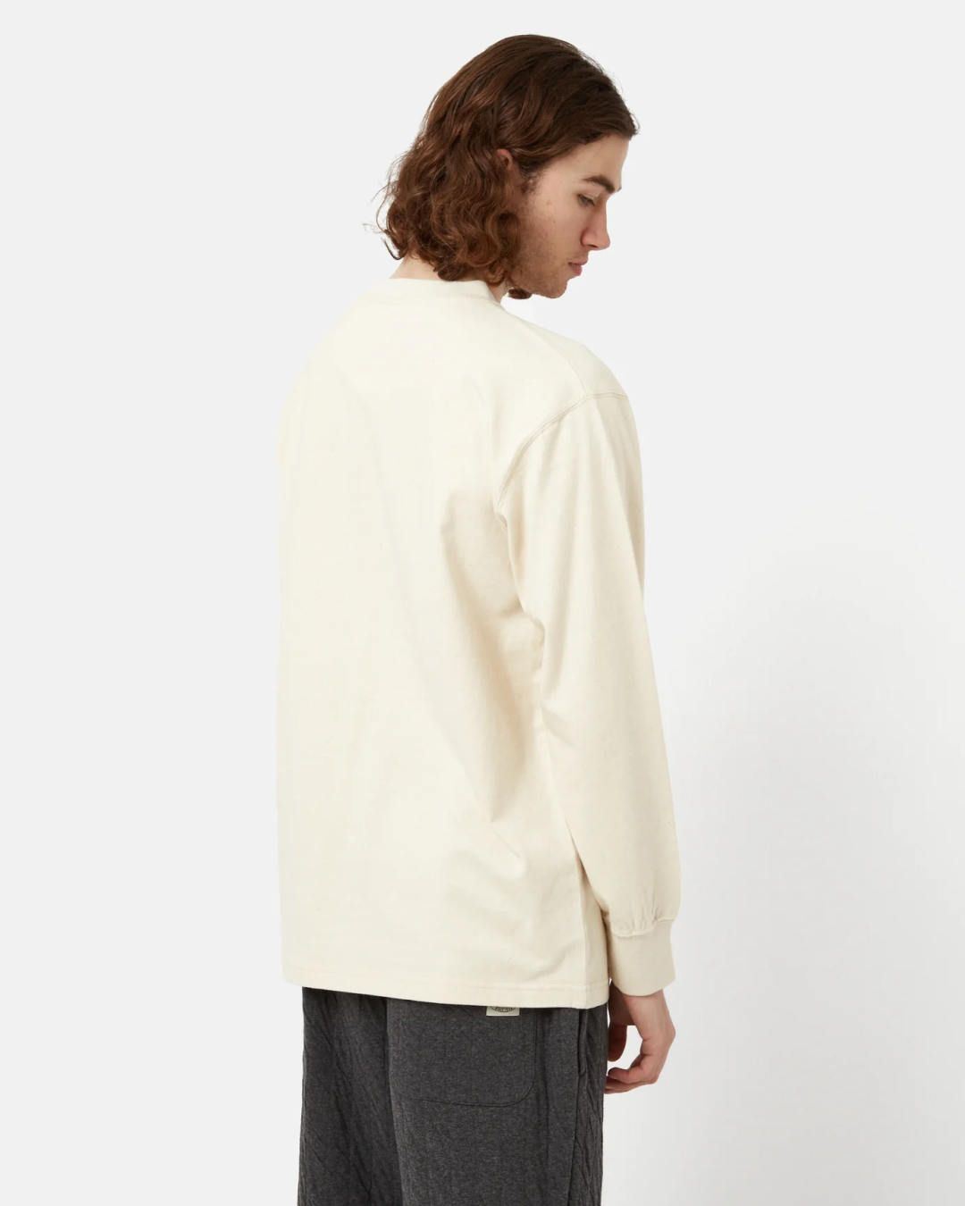 Recycled Cotton Heavy Long Sleeve Shirt - Ecru