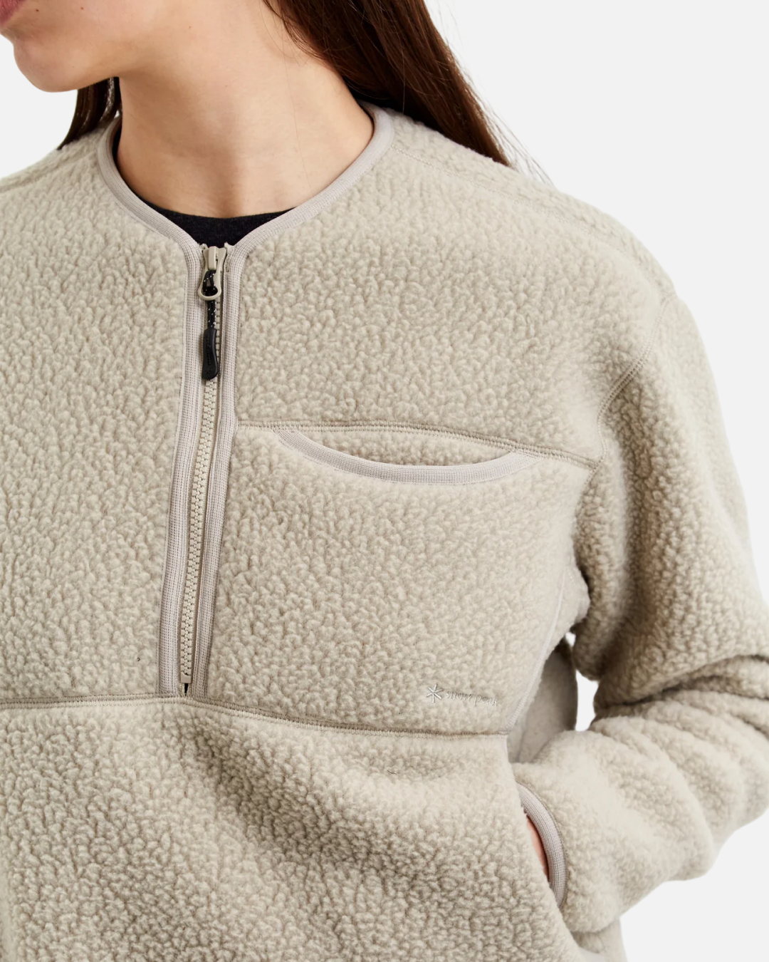 Thermal Boa Fleece Pullover - Beige